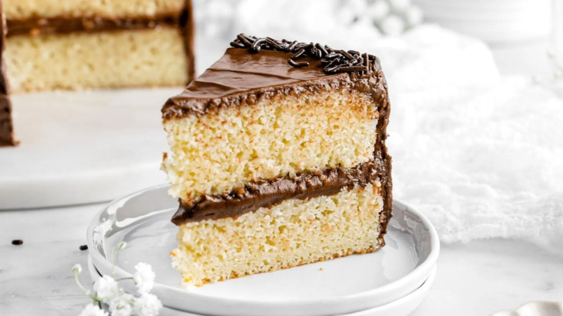 Vanilla Cake With Chocolate Ganache