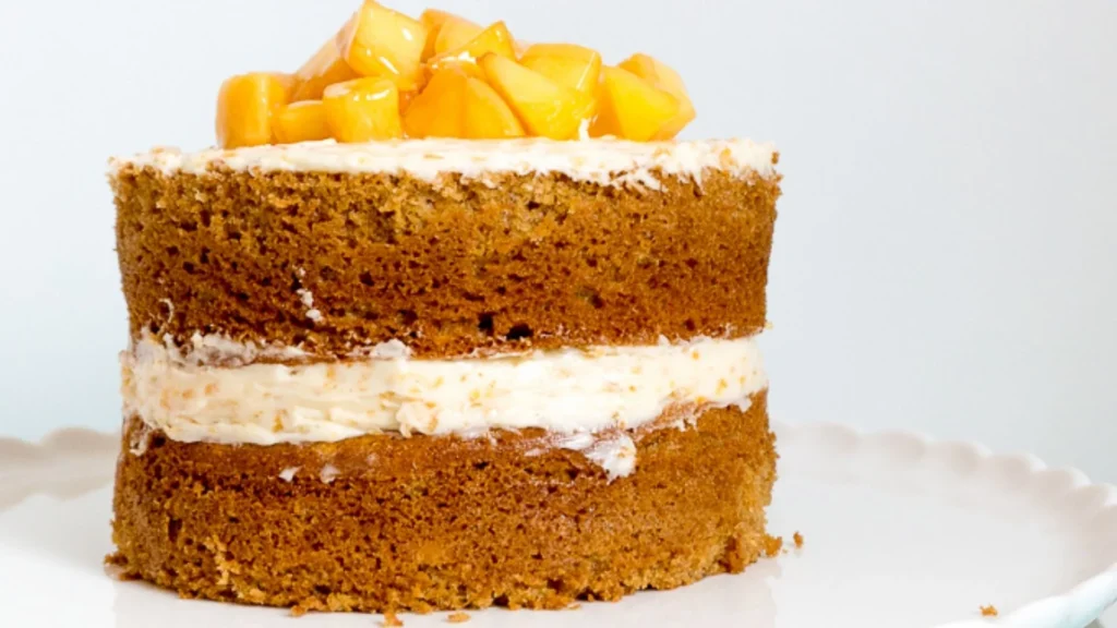 Vanilla Cake With Peaches
