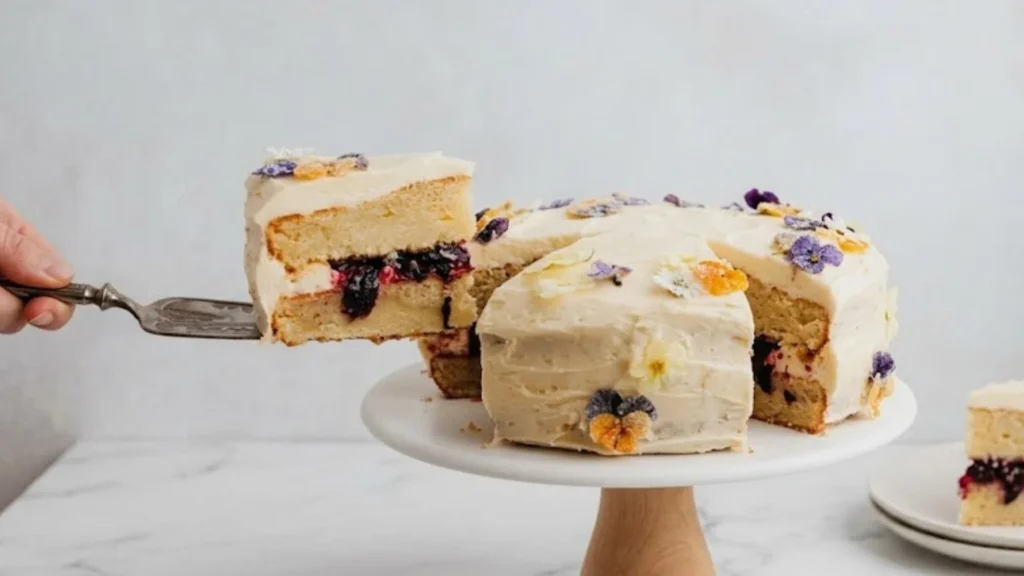 Vanilla Cake With Blueberry Filling