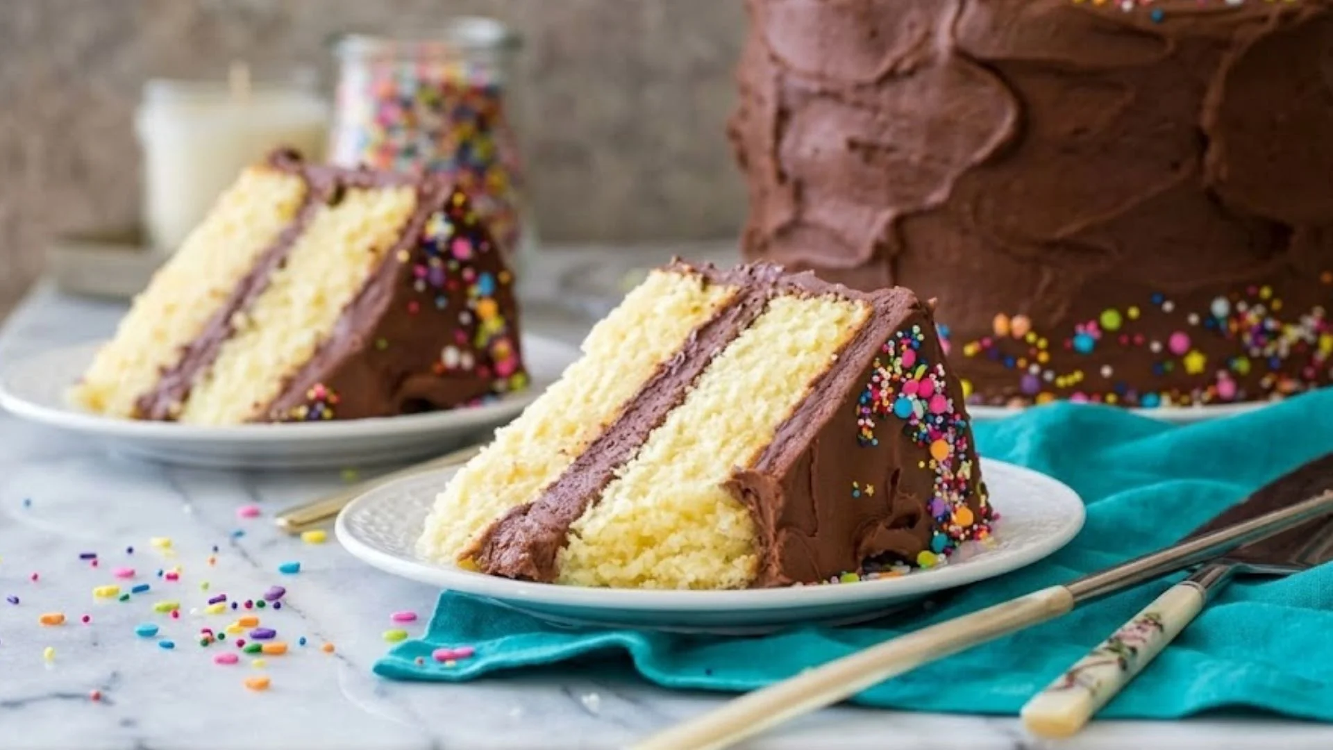 Vanilla Cake With Chocolate Buttercream