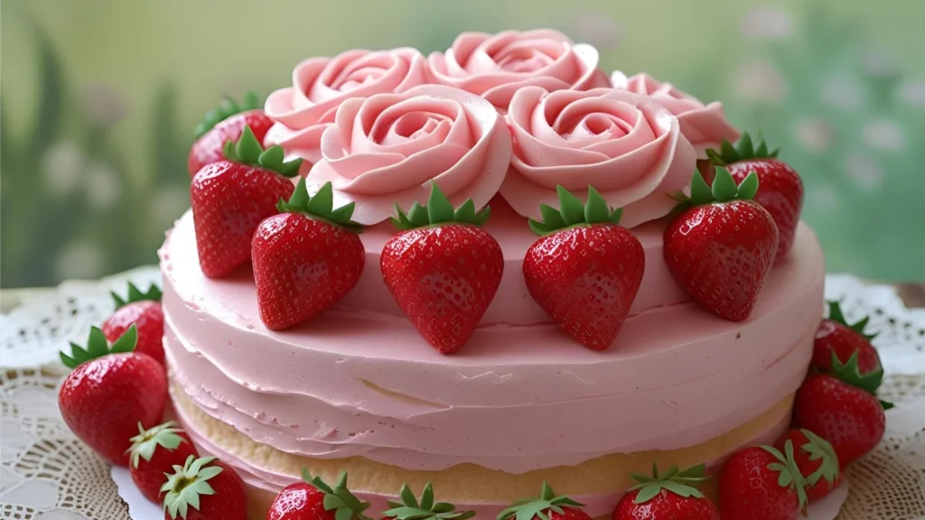 Strawberry Rose Cake