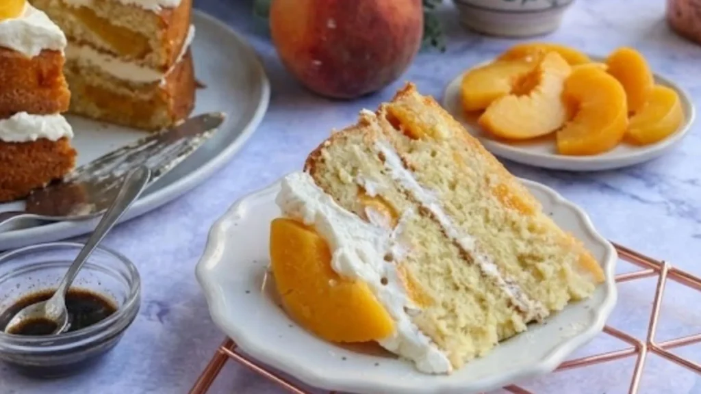 Vanilla Cake With Peaches