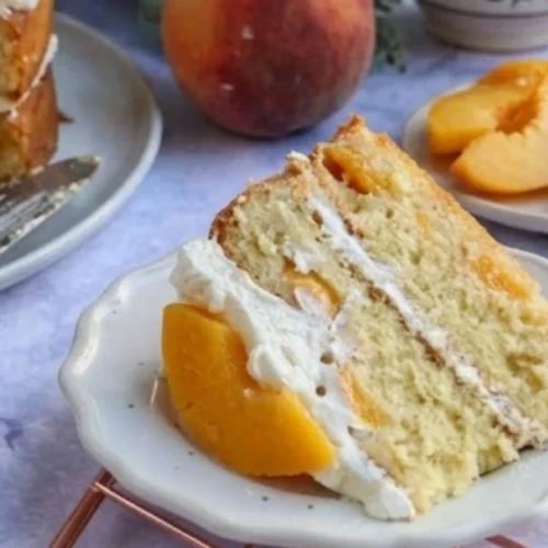 Vanilla Cake With Peaches