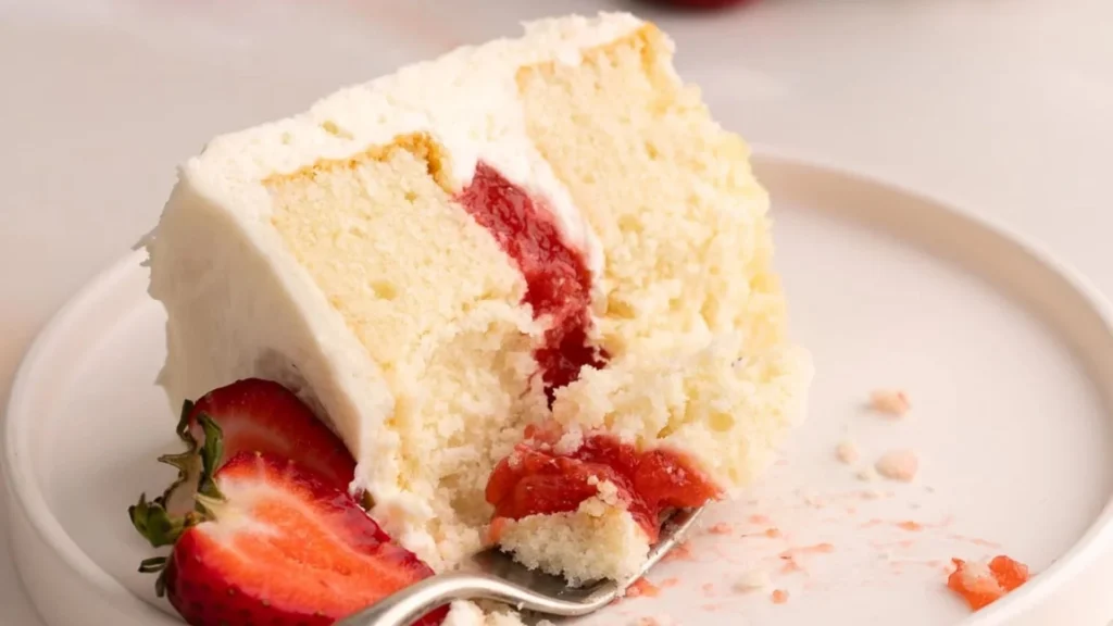 Vanilla Cake with Strawberry Filling